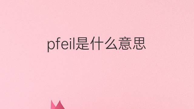 pfeil是什么意思 pfeil的翻译、读音、例句、中文解释