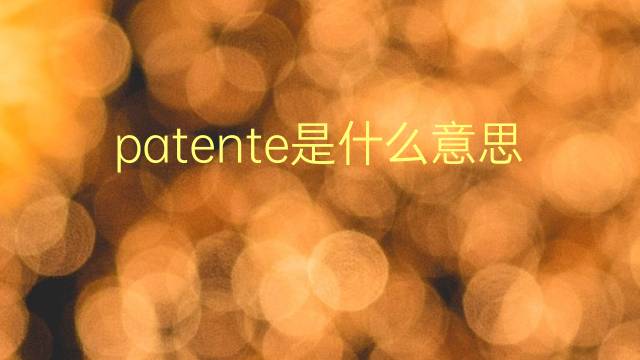 patente是什么意思 patente的翻译、读音、例句、中文解释