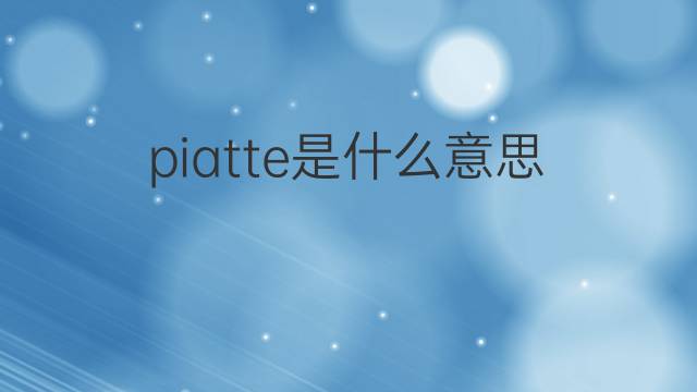 piatte是什么意思 piatte的翻译、读音、例句、中文解释