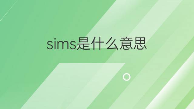 sims是什么意思 sims的翻译、读音、例句、中文解释