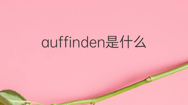 auffinden是什么意思 auffinden的翻译、读音、例句、中文解释