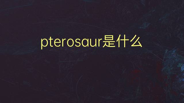 pterosaur是什么意思 pterosaur的翻译、读音、例句、中文解释