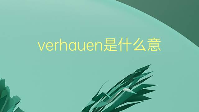 verhauen是什么意思 verhauen的翻译、读音、例句、中文解释