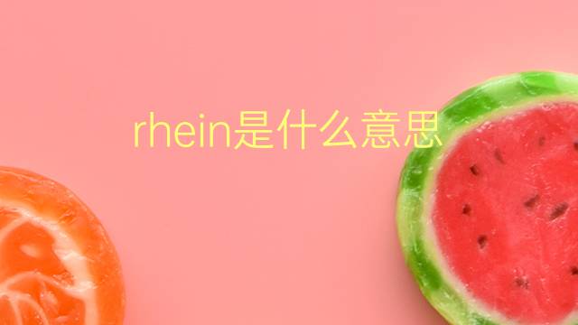 rhein是什么意思 rhein的翻译、读音、例句、中文解释