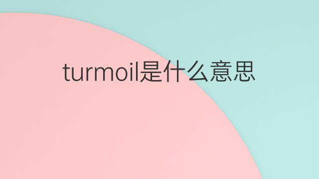 turmoil是什么意思 turmoil的翻译、读音、例句、中文解释