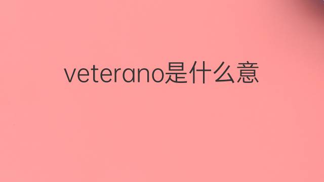 veterano是什么意思 veterano的翻译、读音、例句、中文解释