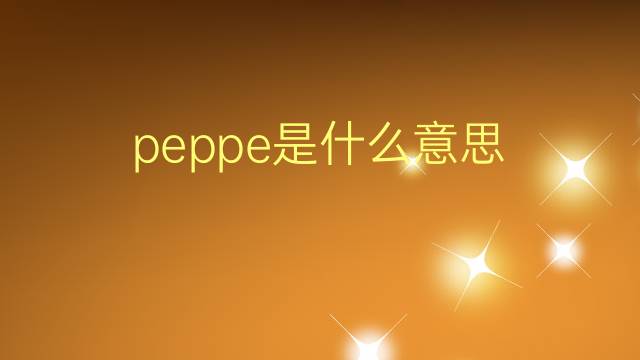 peppe是什么意思 peppe的翻译、读音、例句、中文解释