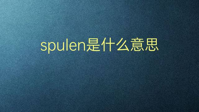 spulen是什么意思 spulen的翻译、读音、例句、中文解释