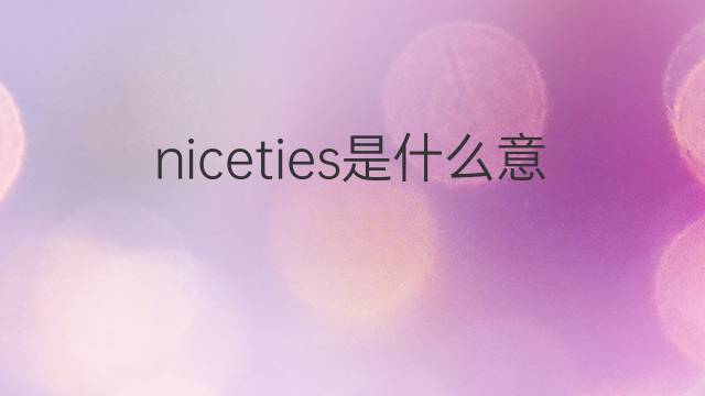 niceties是什么意思 niceties的翻译、读音、例句、中文解释