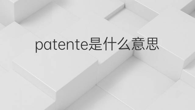 patente是什么意思 patente的翻译、读音、例句、中文解释