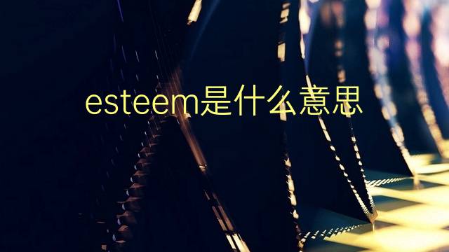 esteem是什么意思 esteem的翻译、读音、例句、中文解释