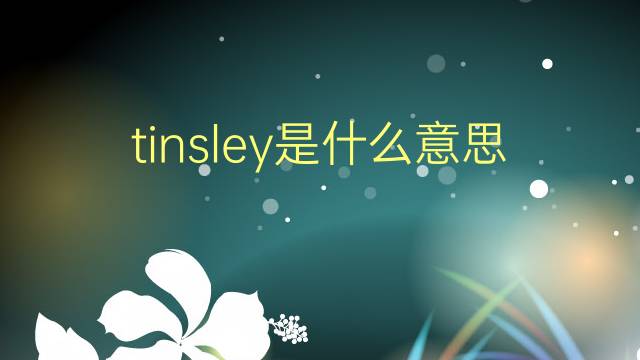 tinsley是什么意思 tinsley的翻译、读音、例句、中文解释