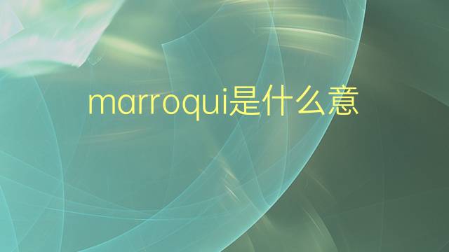 marroqui是什么意思 marroqui的翻译、读音、例句、中文解释