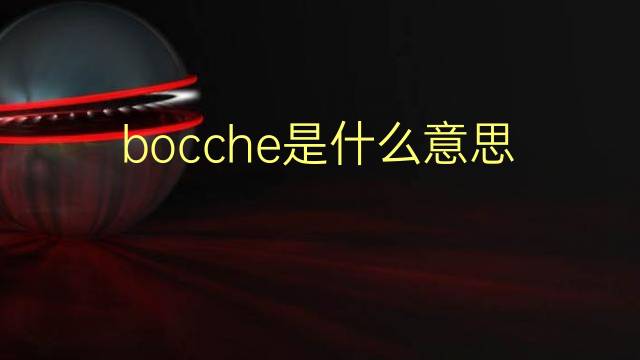 bocche是什么意思 bocche的翻译、读音、例句、中文解释