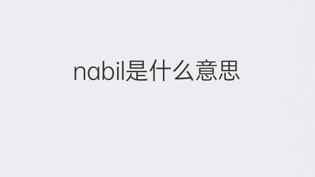 nabil是什么意思 nabil的翻译、读音、例句、中文解释