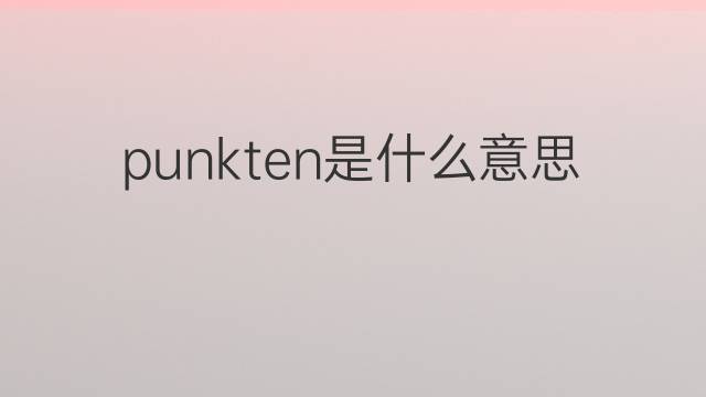 punkten是什么意思 punkten的翻译、读音、例句、中文解释