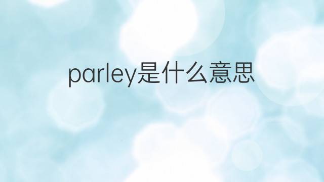 parley是什么意思 parley的翻译、读音、例句、中文解释