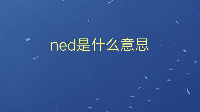 ned是什么意思 ned的翻译、读音、例句、中文解释