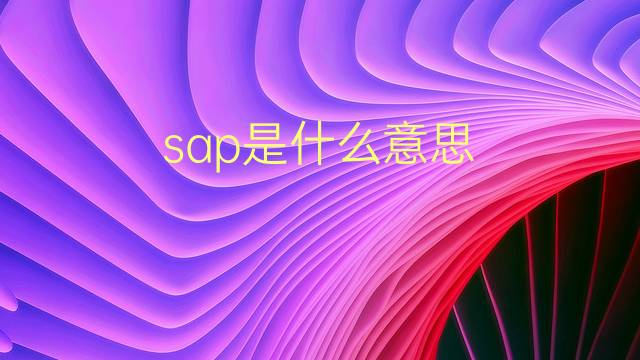 sap是什么意思 sap的翻译、读音、例句、中文解释