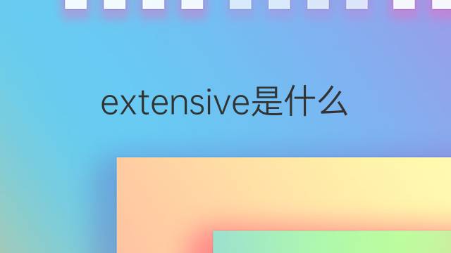 extensive是什么意思 extensive的翻译、读音、例句、中文解释