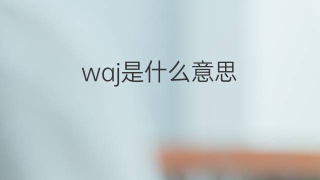 waj是什么意思 waj的翻译、读音、例句、中文解释