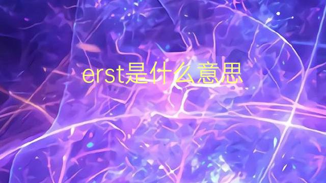 erst是什么意思 erst的翻译、读音、例句、中文解释