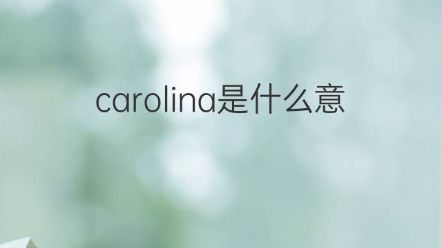 carolina是什么意思 carolina的翻译、读音、例句、中文解释