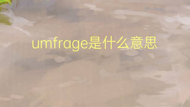 umfrage是什么意思 umfrage的翻译、读音、例句、中文解释