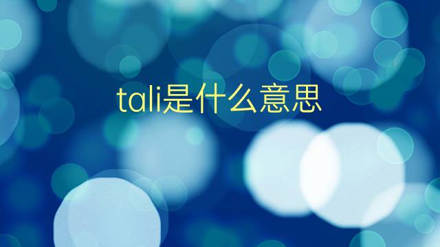 tali是什么意思 tali的翻译、读音、例句、中文解释