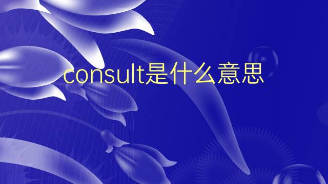 consult是什么意思 consult的翻译、读音、例句、中文解释