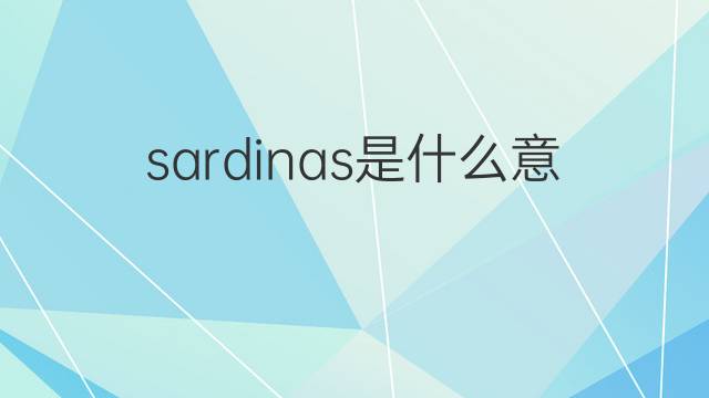 sardinas是什么意思 sardinas的翻译、读音、例句、中文解释