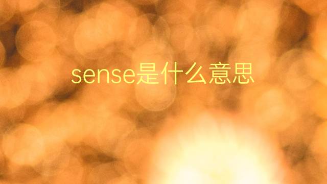 sense是什么意思 sense的翻译、读音、例句、中文解释