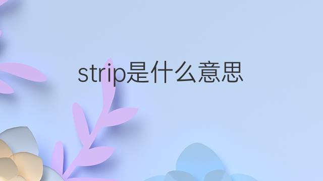 strip是什么意思 strip的翻译、读音、例句、中文解释