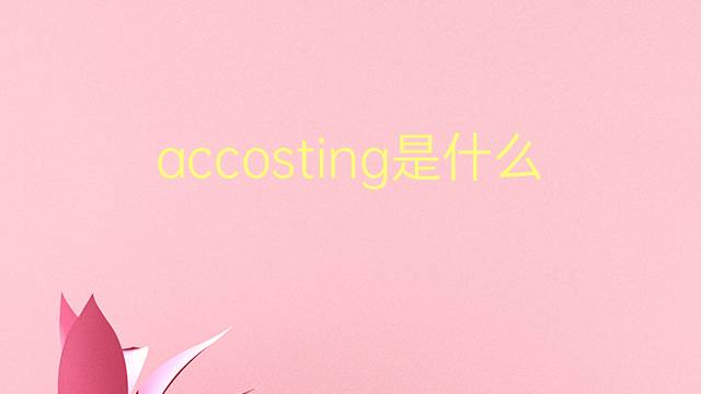 accosting是什么意思 accosting的翻译、读音、例句、中文解释