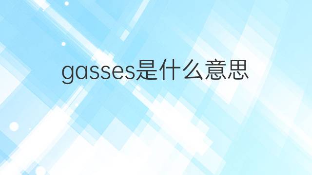 gasses是什么意思 gasses的翻译、读音、例句、中文解释