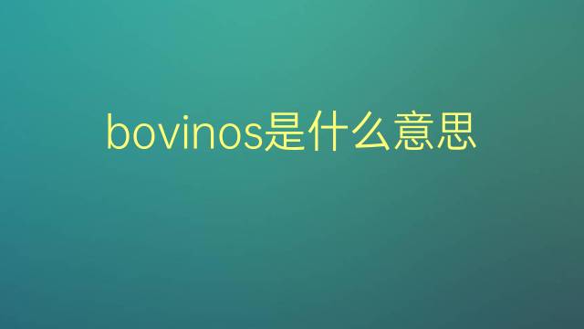 bovinos是什么意思 bovinos的翻译、读音、例句、中文解释