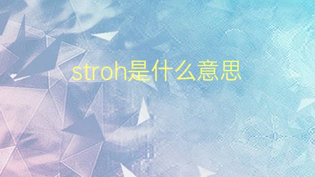 stroh是什么意思 stroh的翻译、读音、例句、中文解释