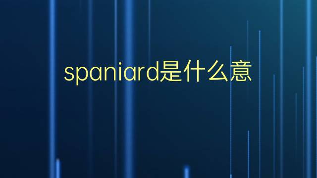 spaniard是什么意思 spaniard的翻译、读音、例句、中文解释