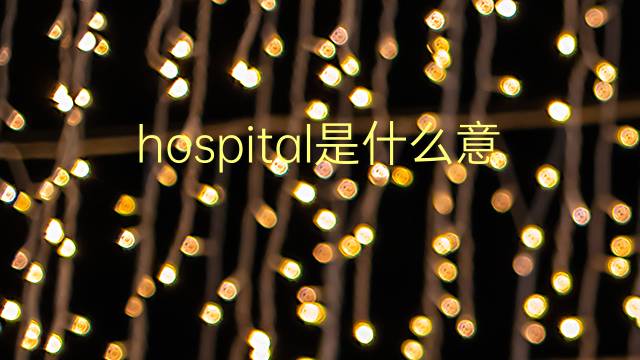 hospital是什么意思 hospital的翻译、读音、例句、中文解释