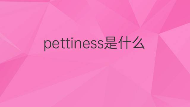 pettiness是什么意思 pettiness的翻译、读音、例句、中文解释