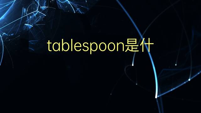 tablespoon是什么意思 tablespoon的翻译、读音、例句、中文解释