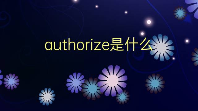 authorize是什么意思 authorize的翻译、读音、例句、中文解释