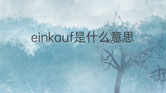 einkauf是什么意思 einkauf的翻译、读音、例句、中文解释