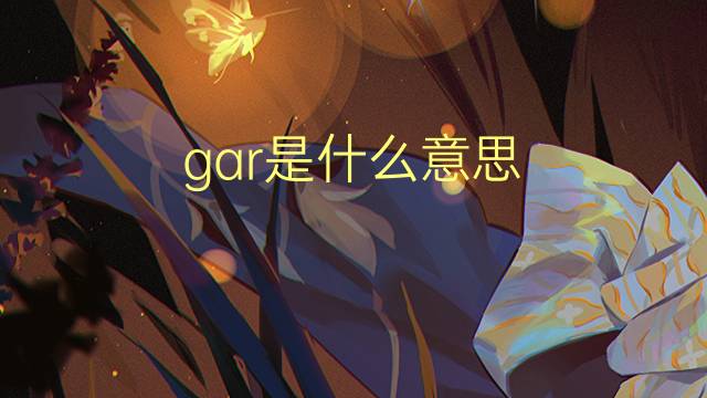 gar是什么意思 gar的翻译、读音、例句、中文解释