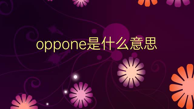 oppone是什么意思 oppone的翻译、读音、例句、中文解释