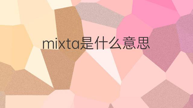 mixta是什么意思 mixta的翻译、读音、例句、中文解释