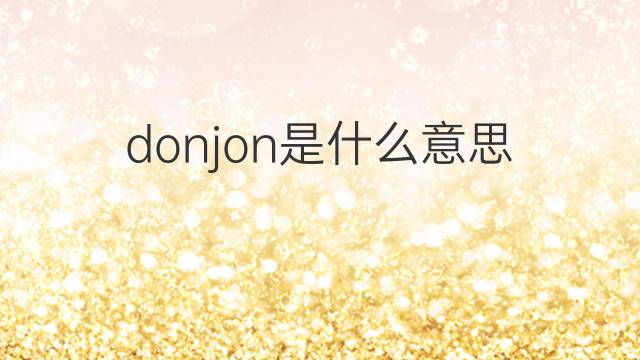 donjon是什么意思 donjon的翻译、读音、例句、中文解释