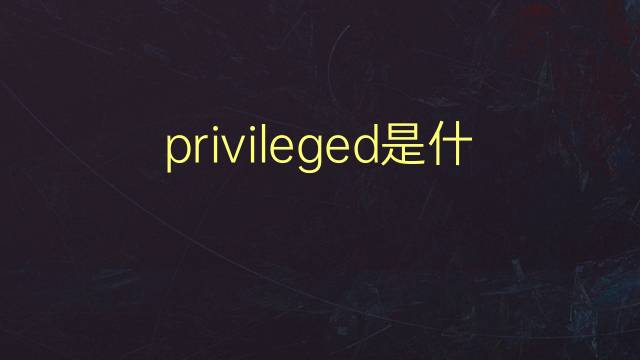 privileged是什么意思 privileged的翻译、读音、例句、中文解释