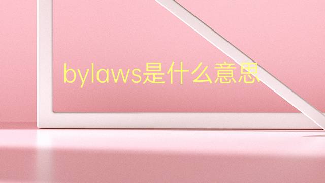 bylaws是什么意思 bylaws的翻译、读音、例句、中文解释