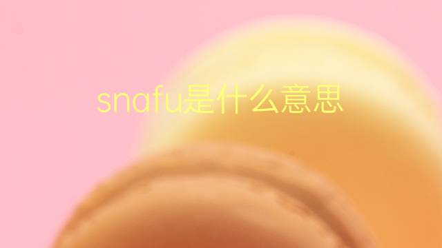 snafu是什么意思 snafu的翻译、读音、例句、中文解释